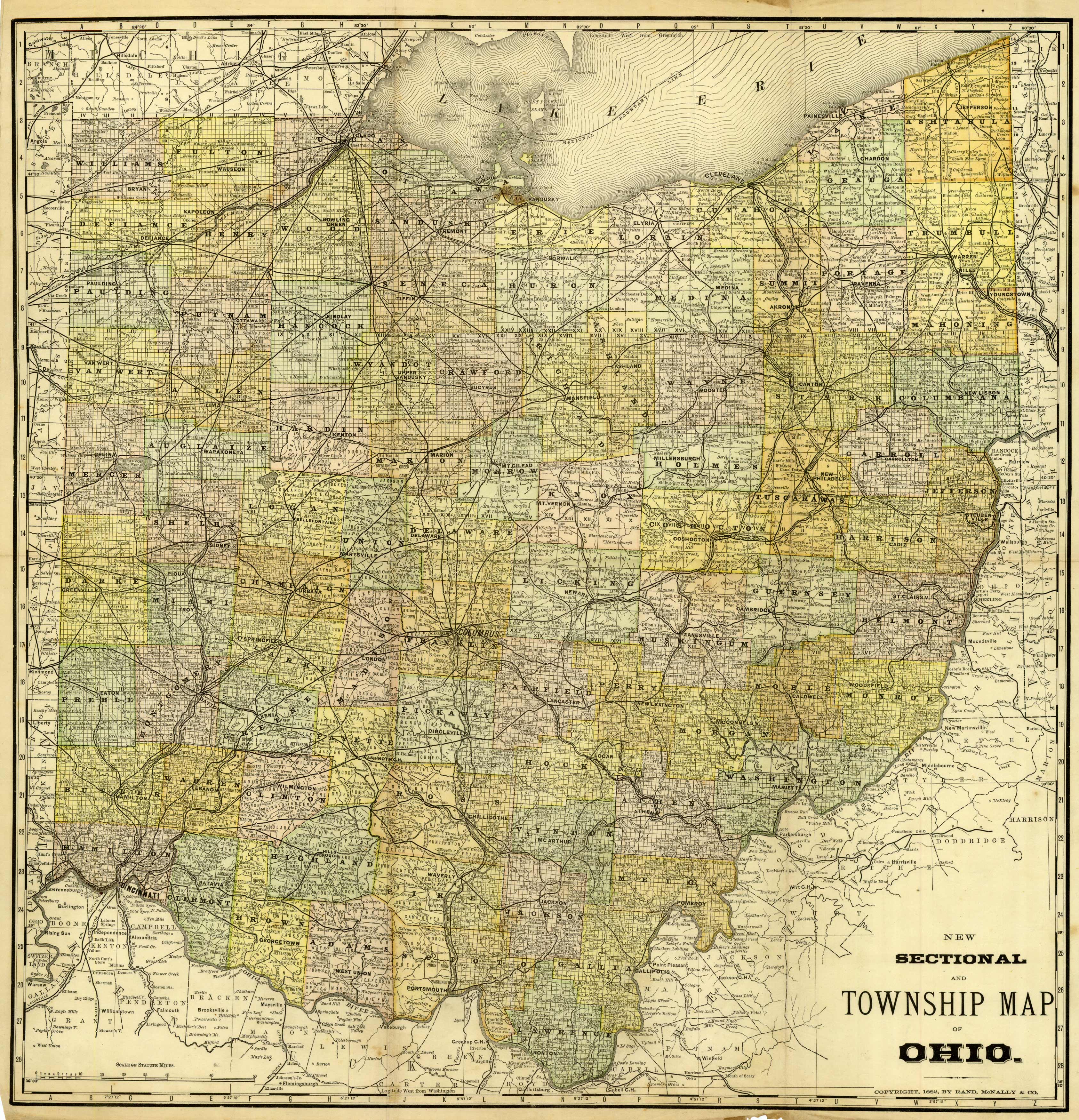 New Sectional and Township Map of Ohio New Sectional and Township Map of Ohio