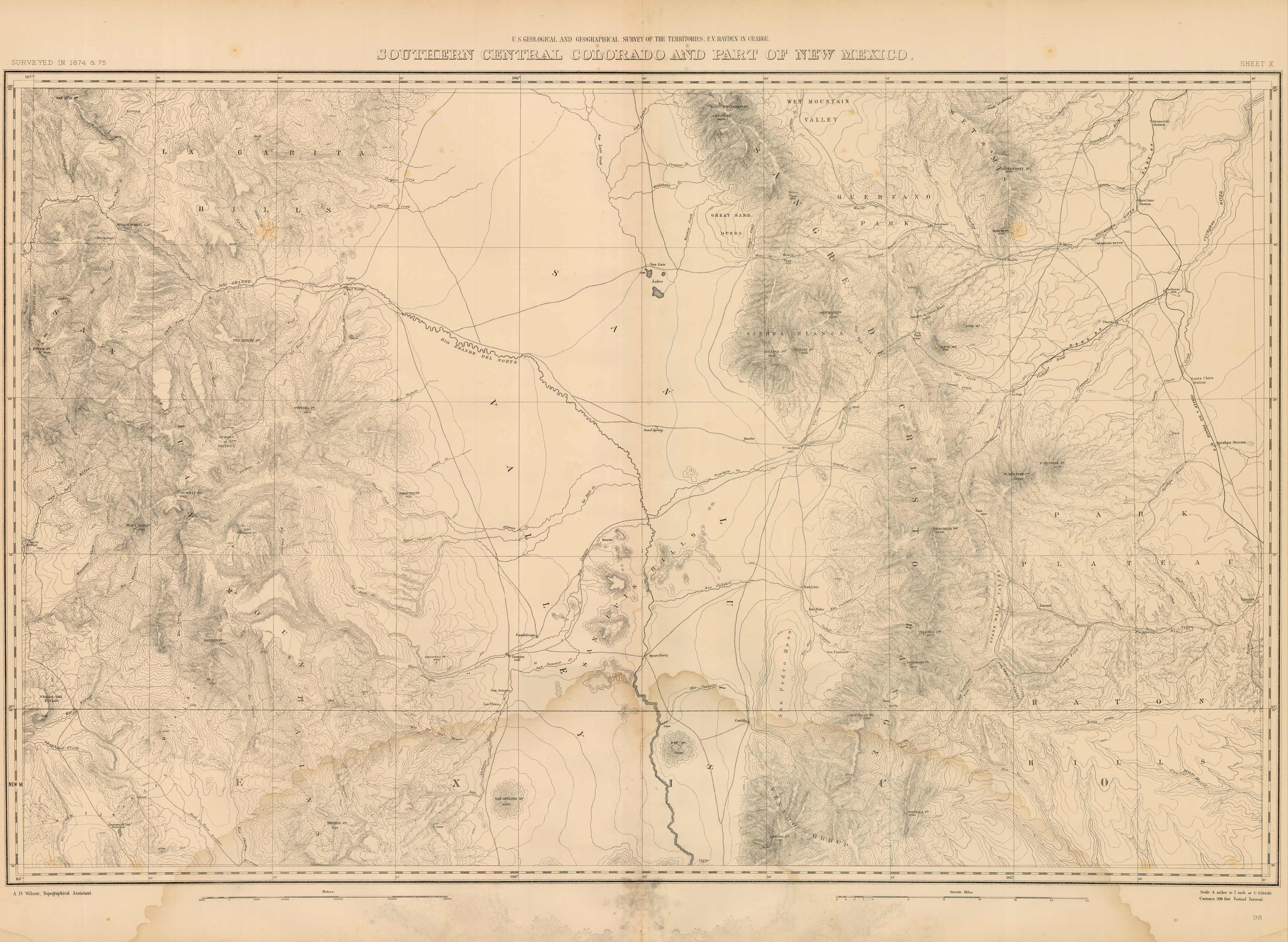 Sheet X - Southern Central Colorado and Part of New Mexico