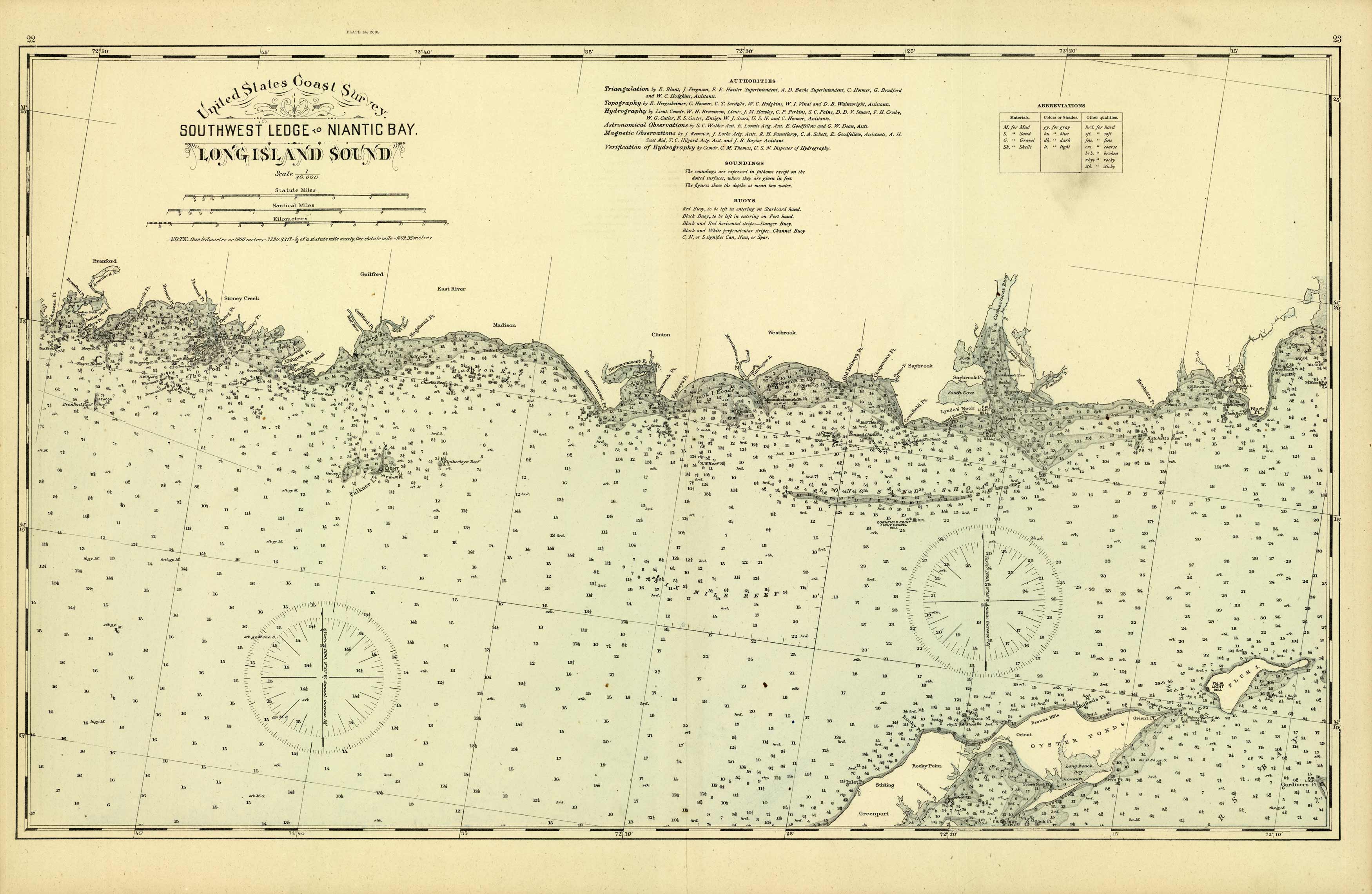 United State Coastal Survey: Long Island Sound - Southwest Ledge to Niantic Bay