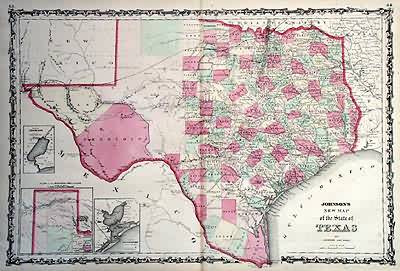 Johnsons New Map of the State of Texas'