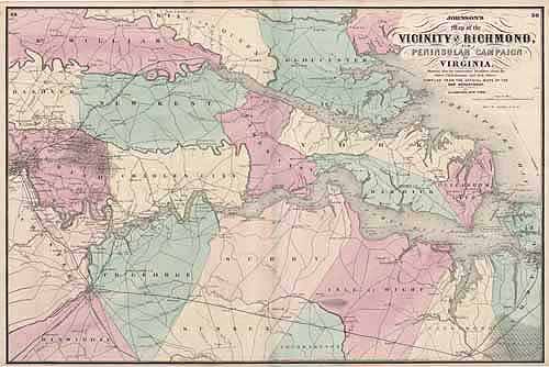 Vicinity of Richmond and Peninsular Campaign in Virginia