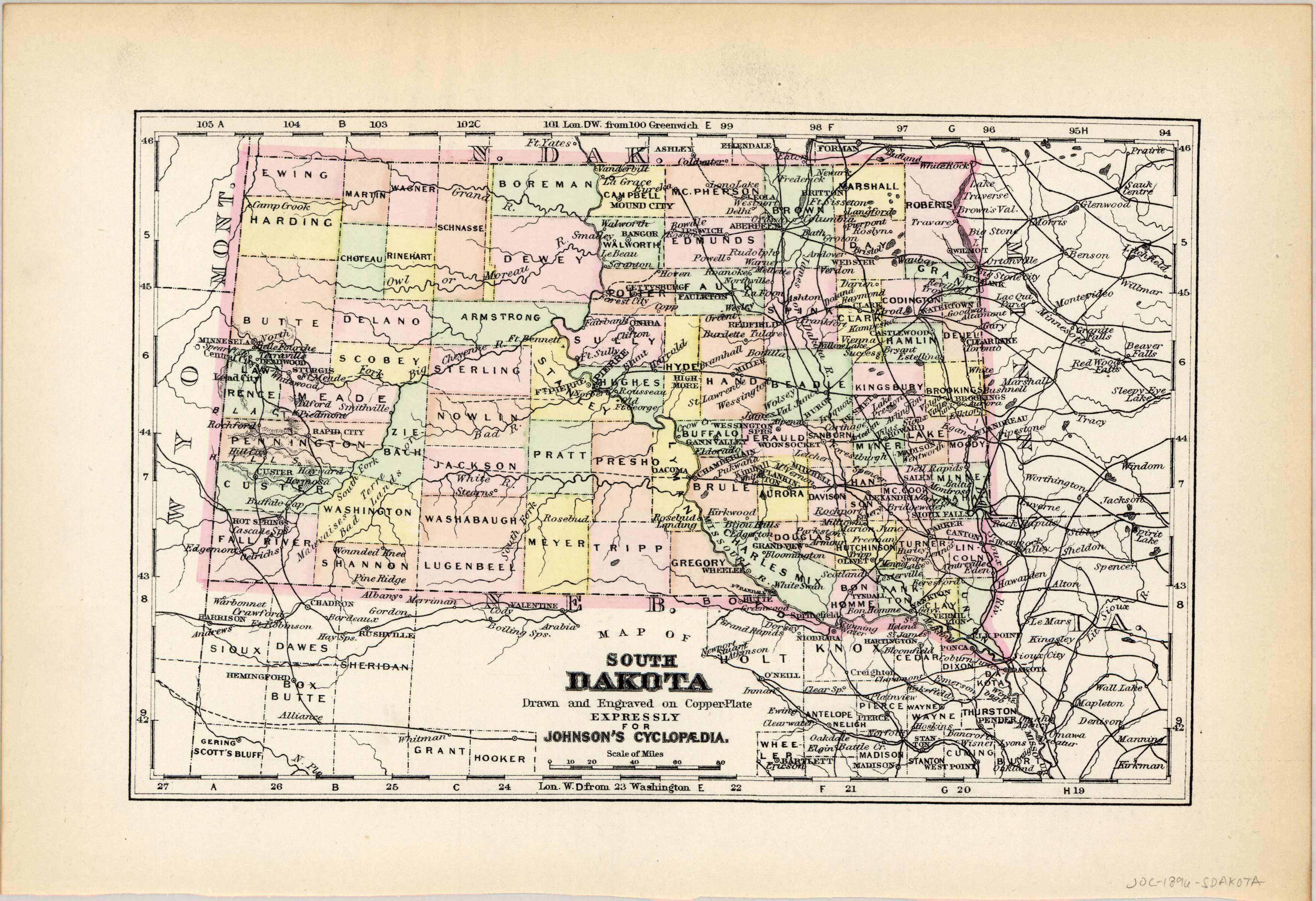 Map of South Dakota