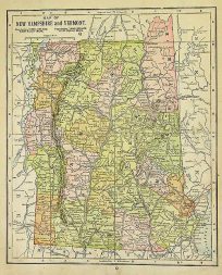 Map of New Hampshire and Vermont
