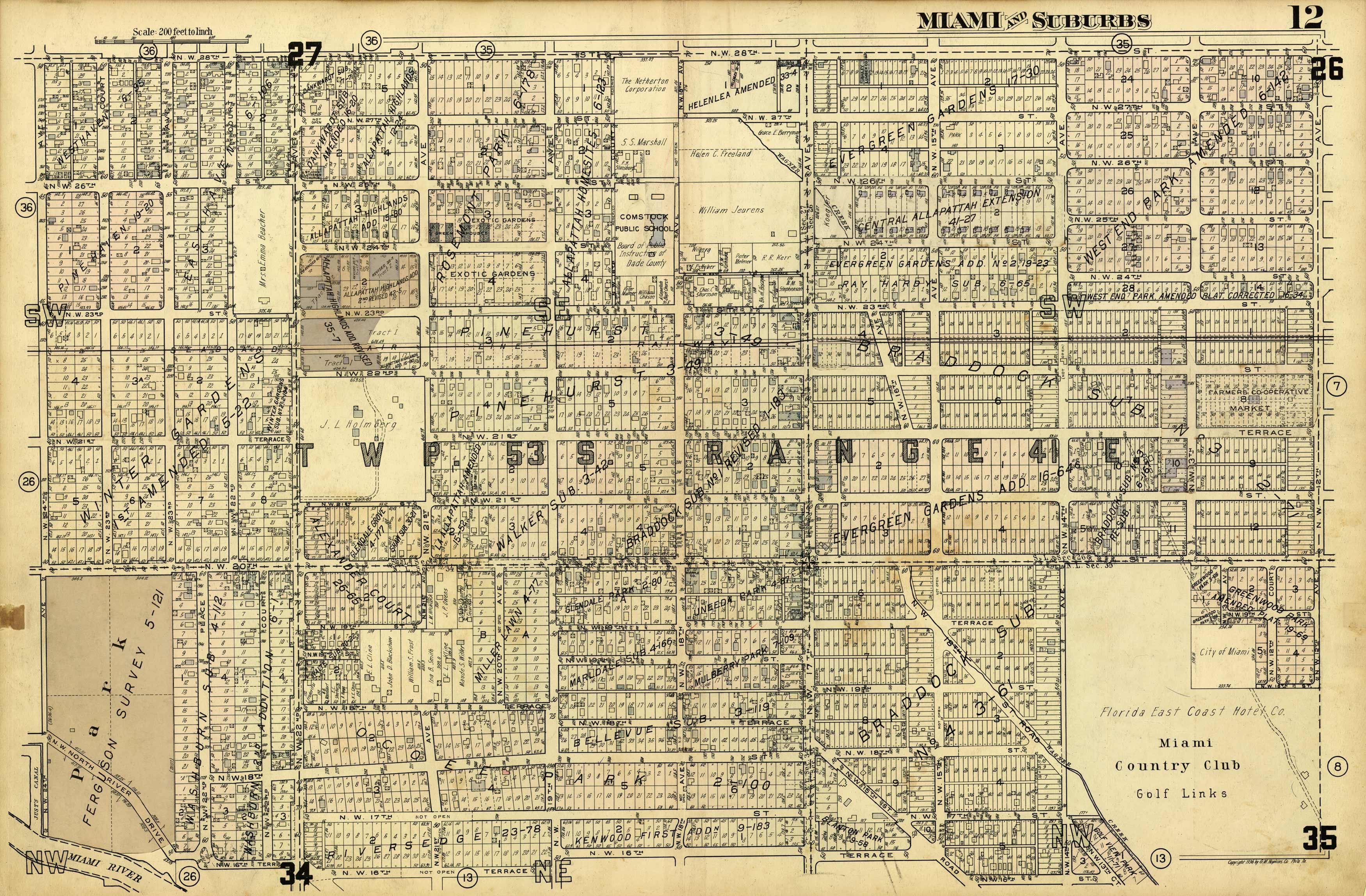 Miami and Suburbs - 1936 - Sheet 12 - (Allapattah - area bound by NW 28th St.