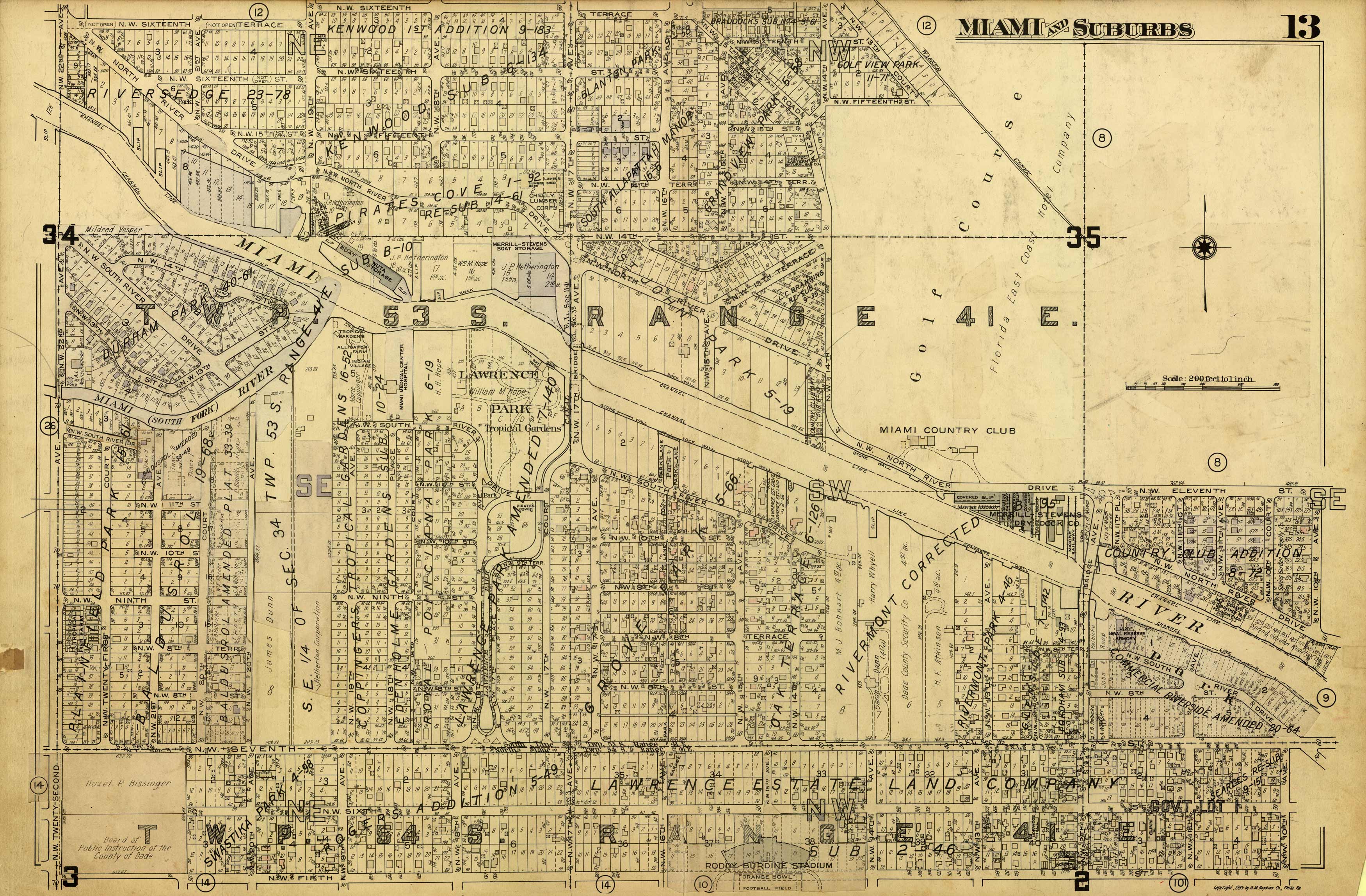 Miami and Suburbs - 1936 - Sheet 13 - (Allapattah/Overtown/Little Havana - area bound by NW 16th Terrace