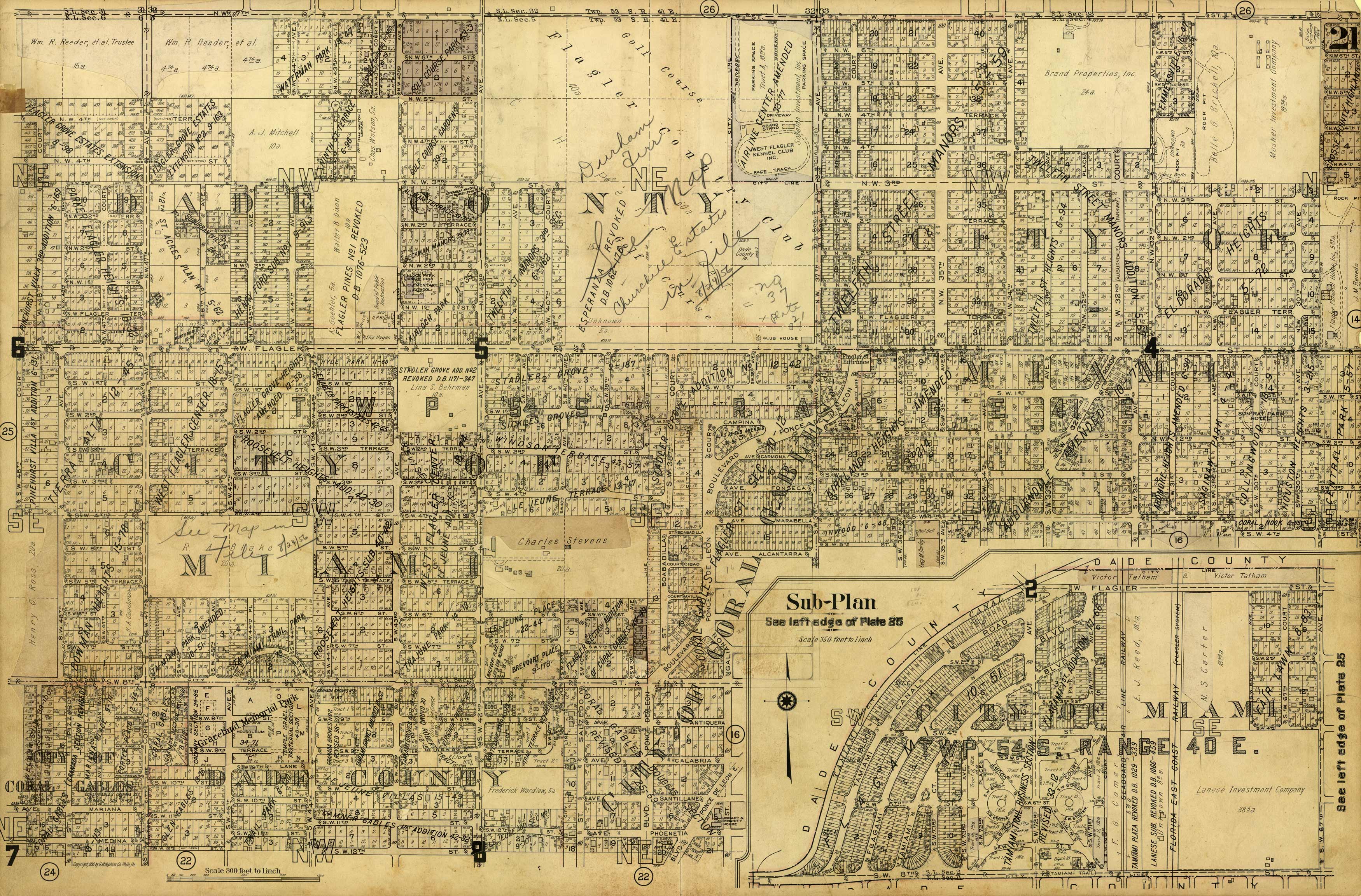 Miami and Suburbs - 1936 - Sheet 21 - (Coral Way/Little Havana - area bound by NW 7th St. Miami and Suburbs - 1936 - Sheet 21 - (Coral Way/Little Havana - area bound by NW 7th St.