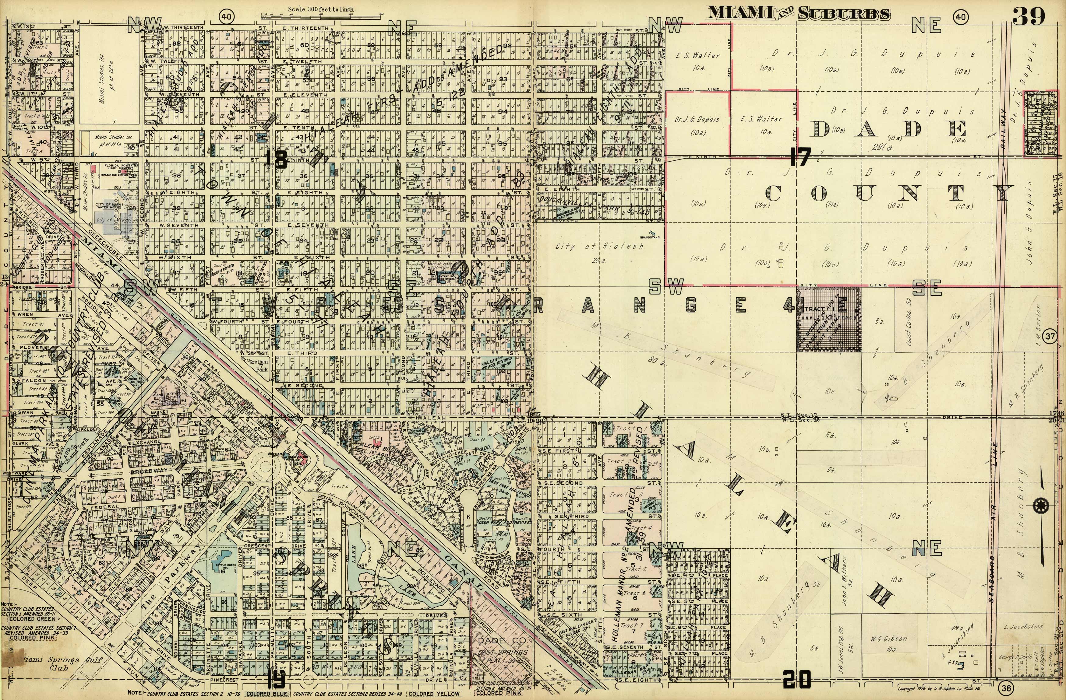 Miami and Suburbs - 1936 - Sheet 39 - (Hialeah - area bound by N 13th St.