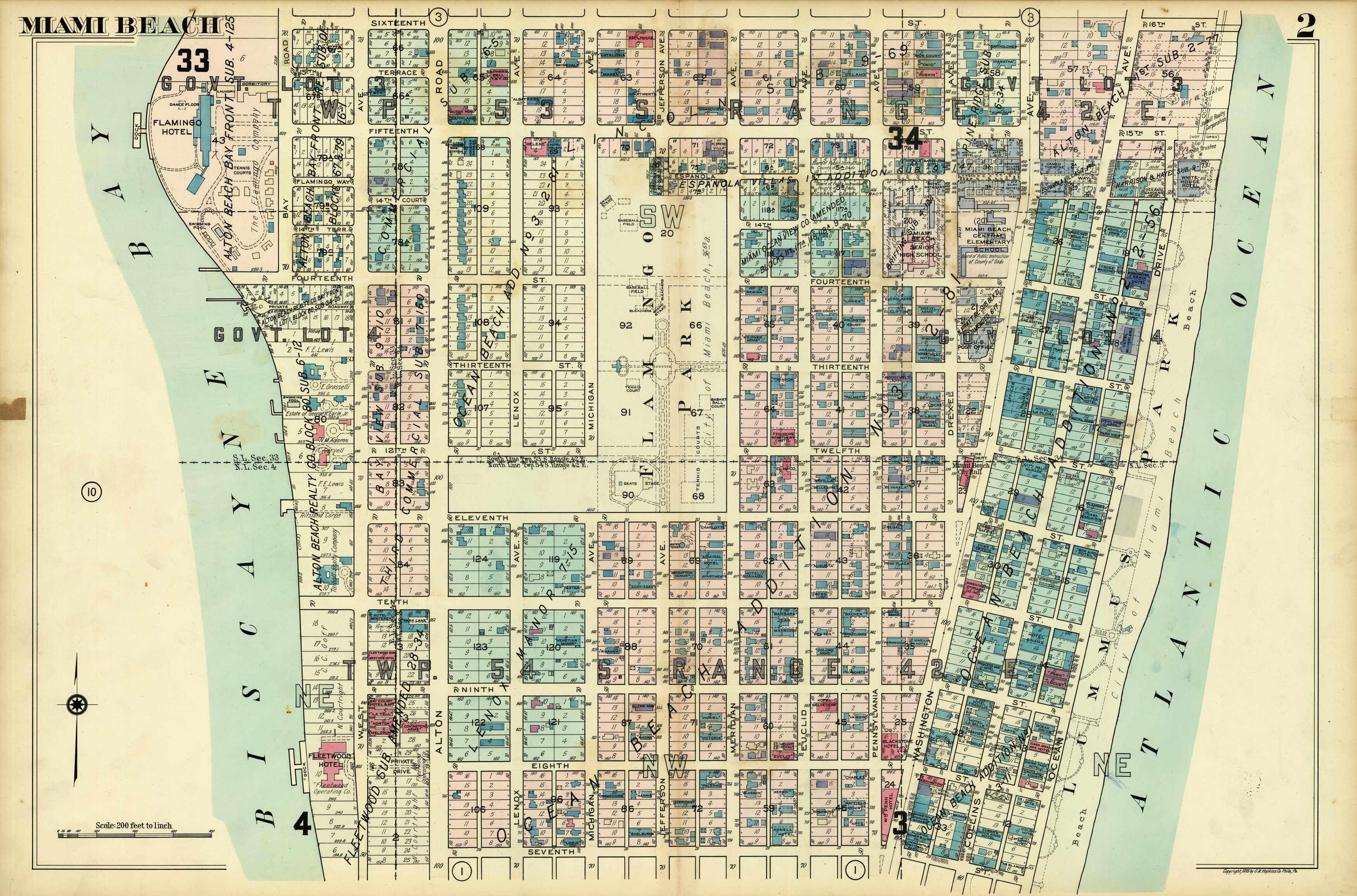 Miami and Suburbs - 1936 - Miami Beach Sheet 2 - (Miami Beach - area bound by 16th St.