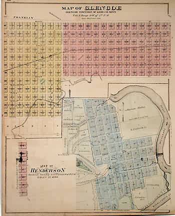 Maps of the cities of Glencoe and Henderson