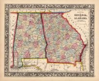 County Map of Georgia and Alabama