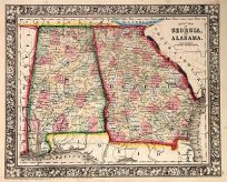 County Map of Georgia and Alabama