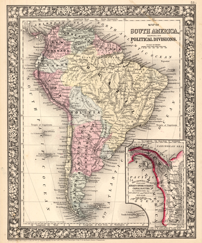 Map of South America showing its Political Divisions' Map of South America showing its Political Divisions'