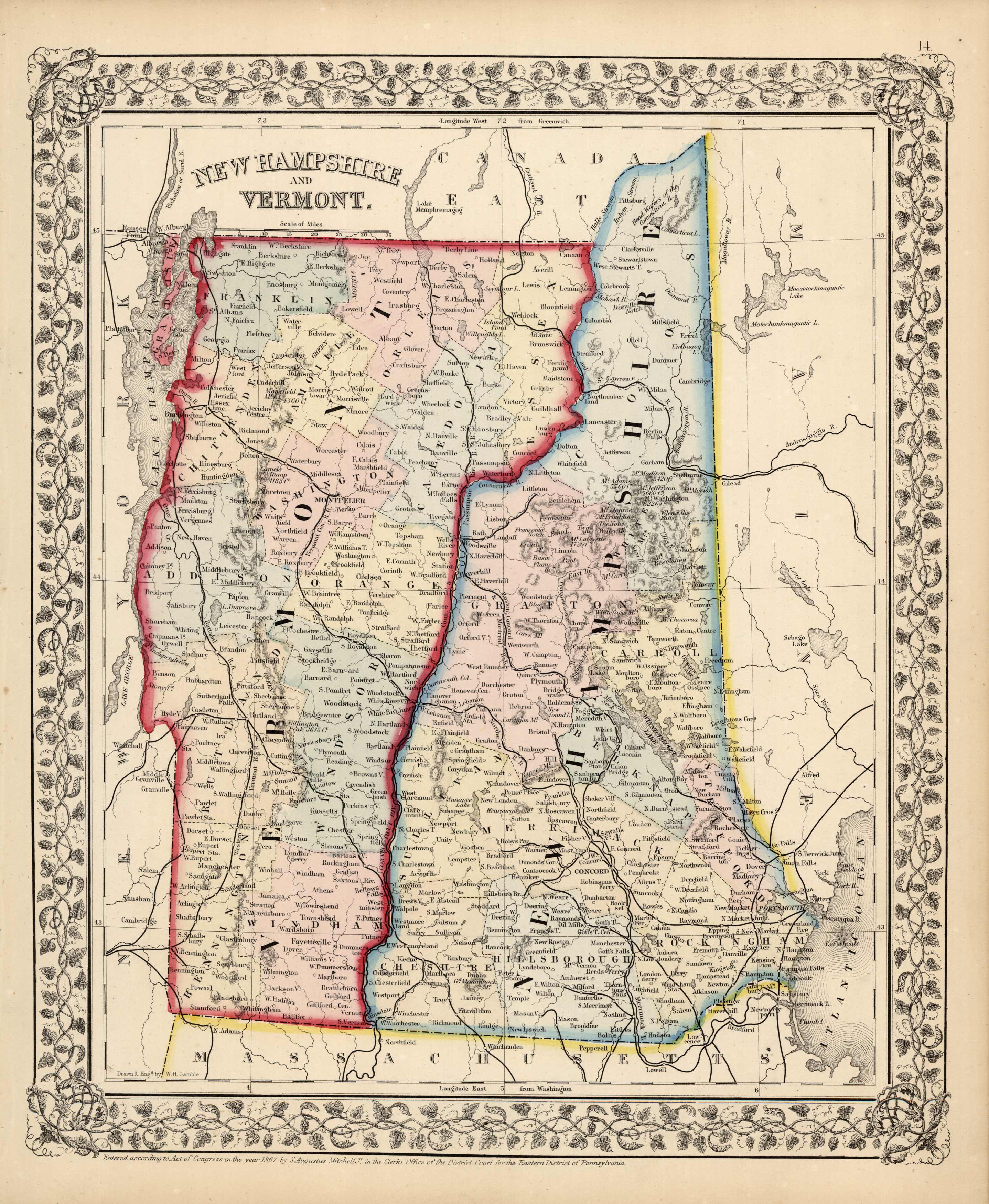 New Hampshire and Vermont