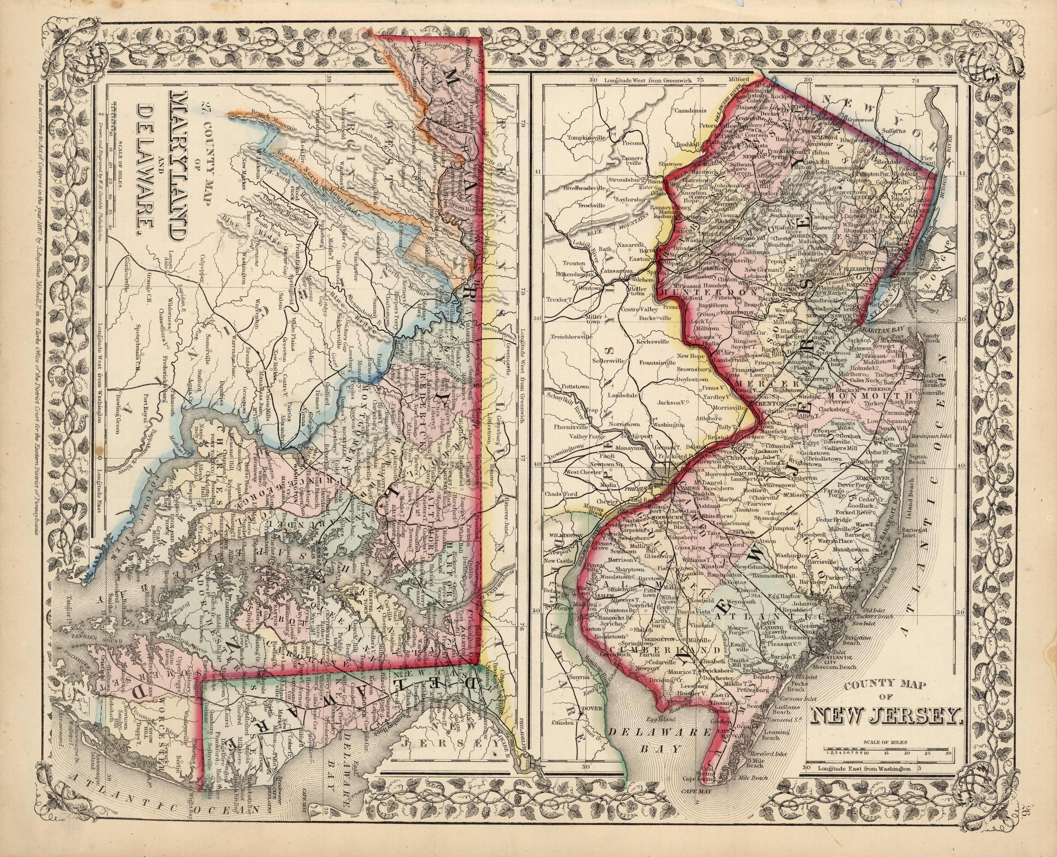 County Map of New Jersey