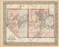 County Map of Utah and Nevada