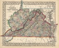 County Map of Virginia and West Virginia