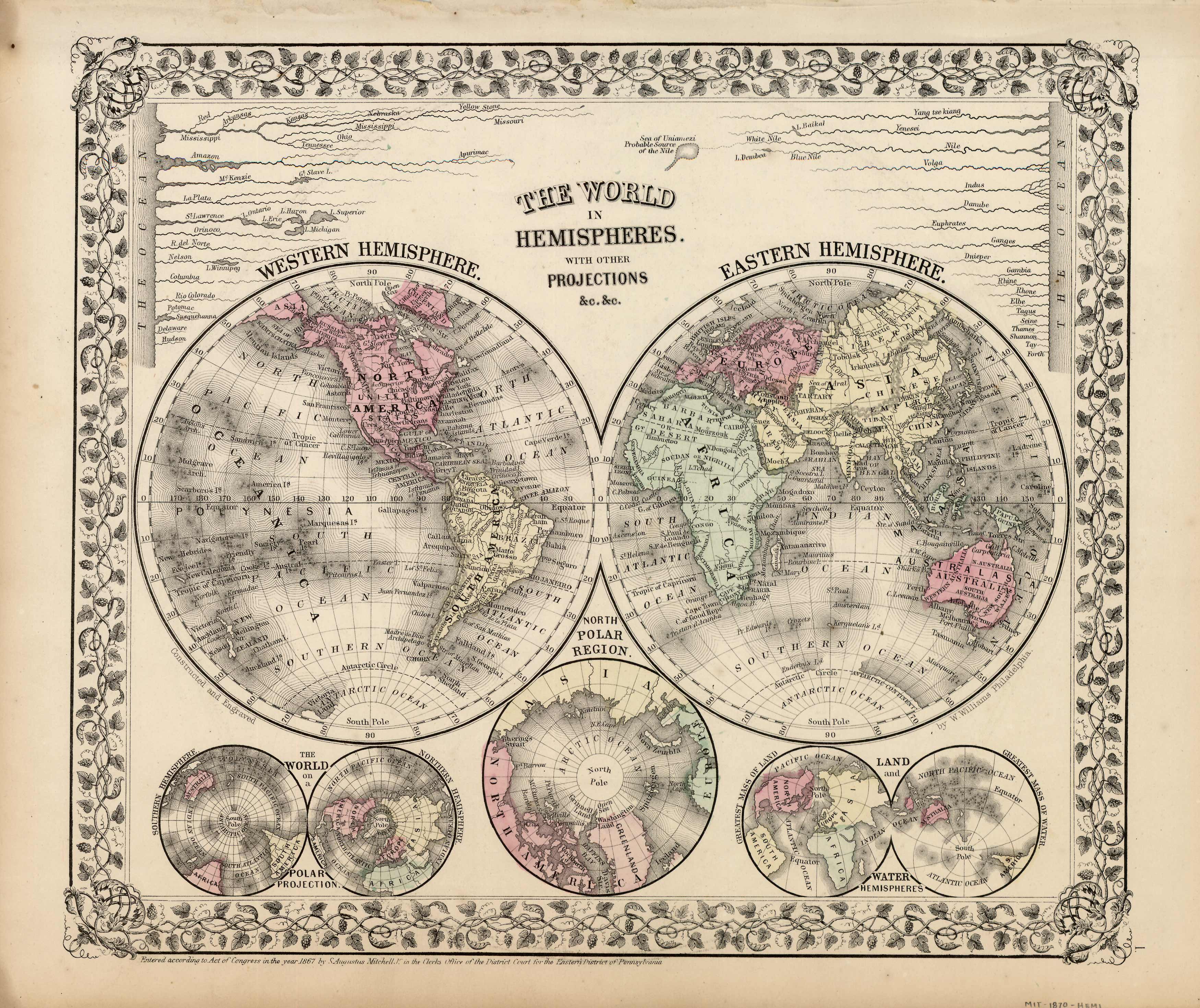 The World in Hemispheres with Other Projections The World in Hemispheres with Other Projections
