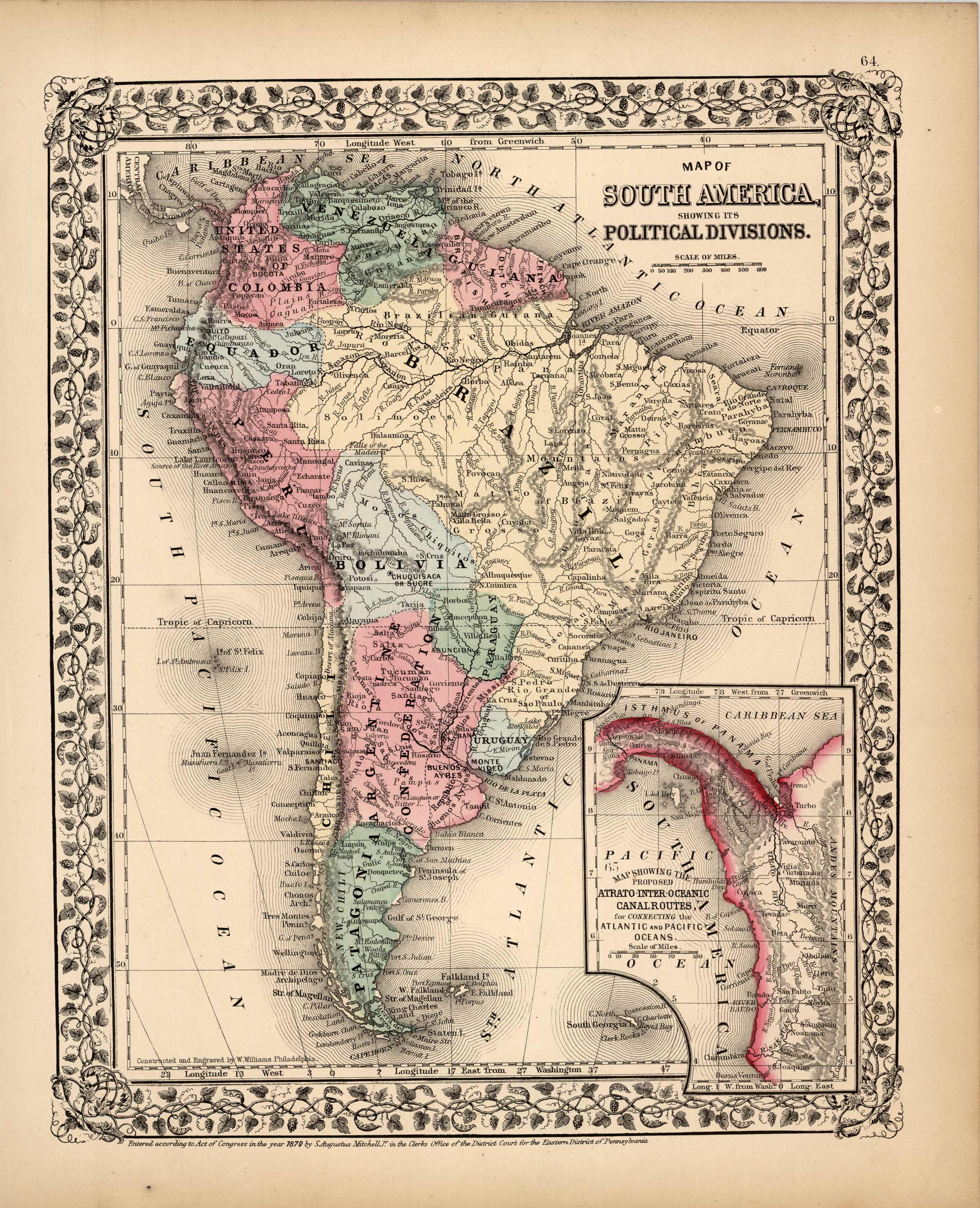 Map of South America Showing its Political Divisions Map of South America Showing its Political Divisions