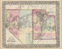 County Map of Utah and Nevada