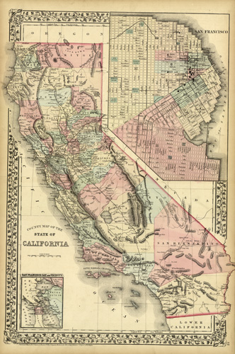 County Map of the State of California (With San Francisco Inset) County Map of the State of California (With San Francisco Inset)