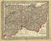 County Map of Ohio and Indiana