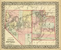 County Map of Utah and Nevada