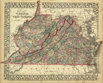 County Map of Virginia and West Virginia