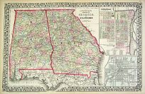 County map of the States of Georgia and Alabama