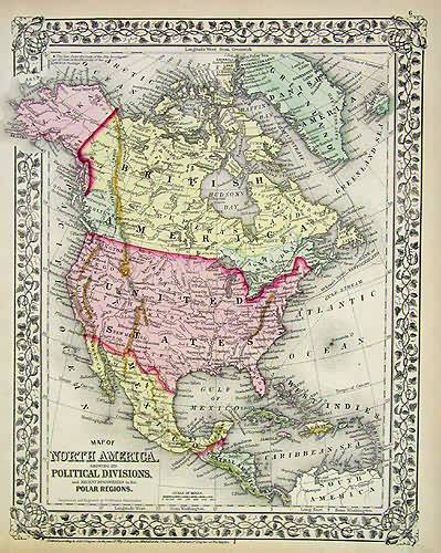 Map of North America Map of North America