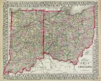 County Map of Ohio and Indiana