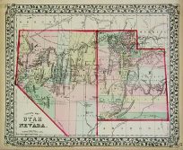 County Map of Utah and Nevada