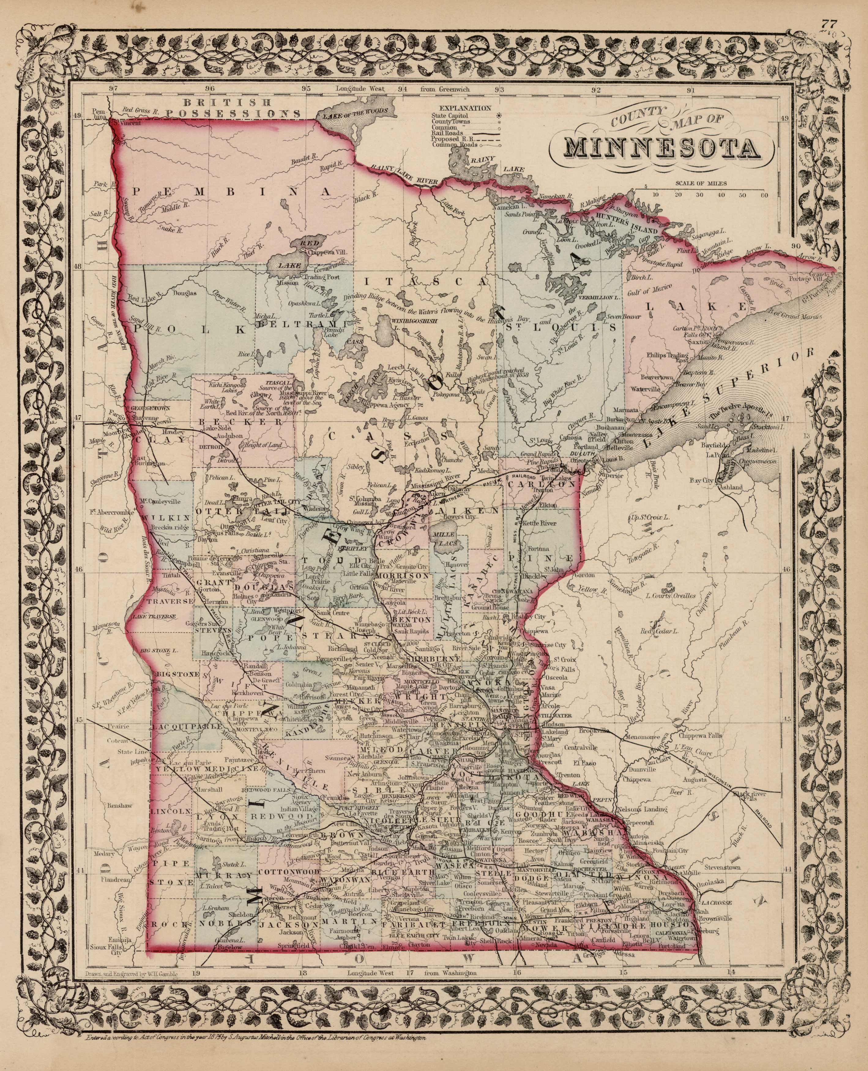 County Map of Minnesota