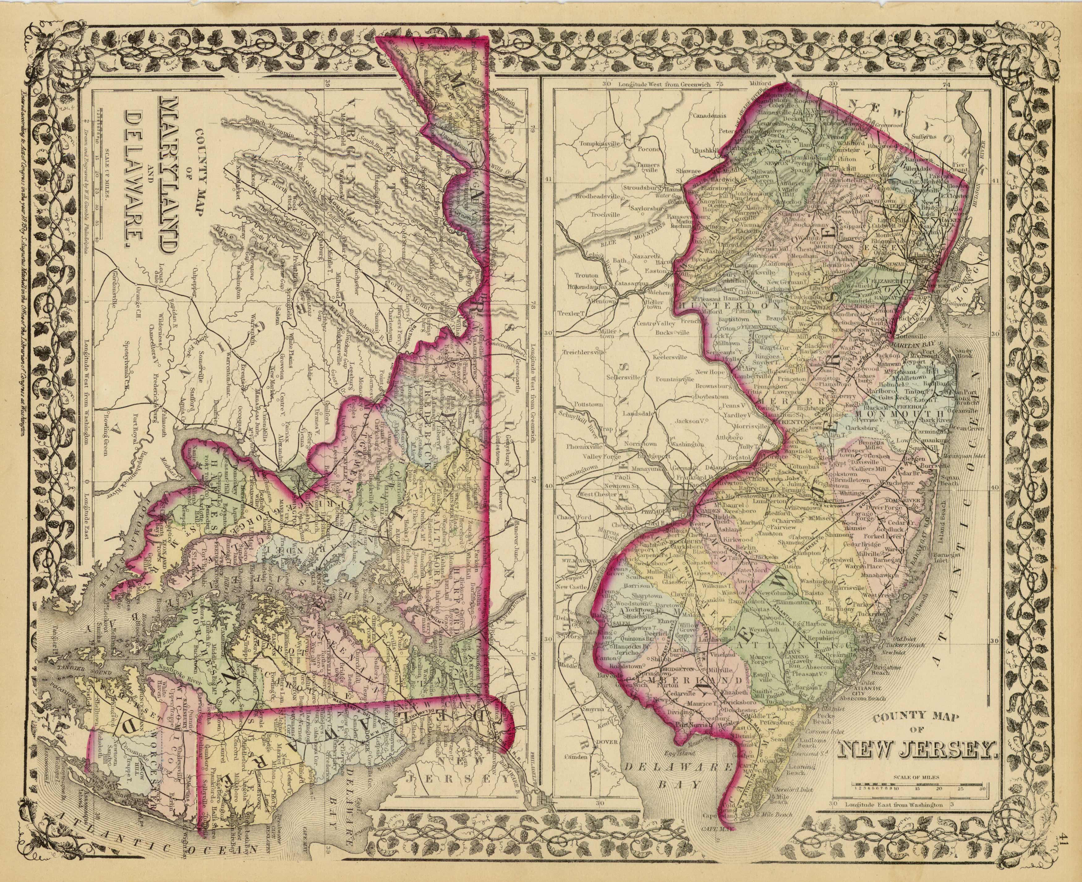 County Map of New Jersey