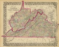 County Map of Virginia and West Virginia