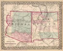 County Map of Arizona and New Mexico
