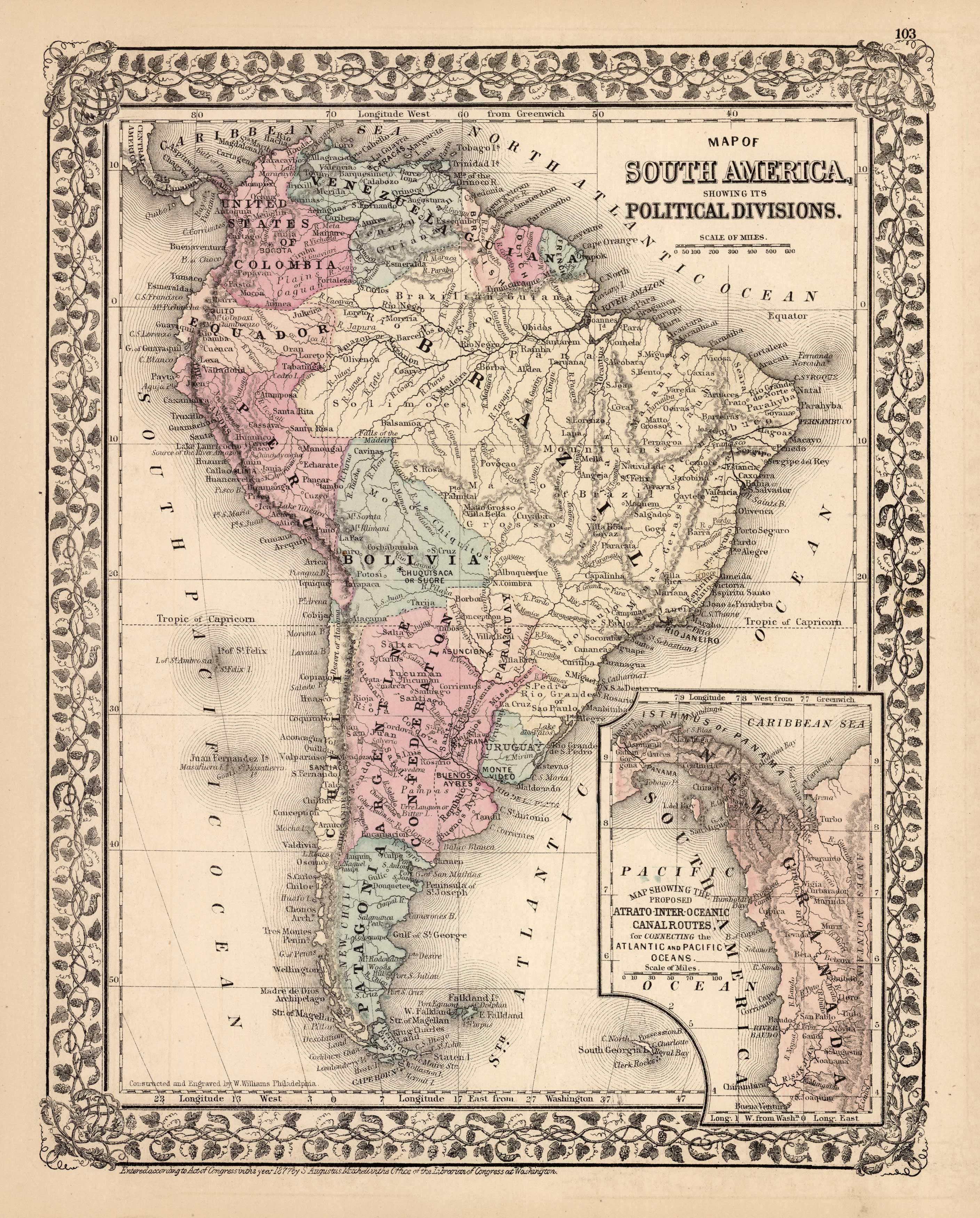Map of South America Map of South America