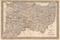 County & Township Map of the States of Ohio and Indiana
