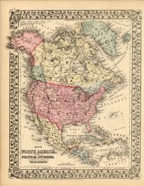 Map of North Ameirca Showing its Political Divisions and Recent Discoveries in the Polar Regions