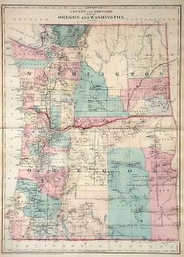 County and Township Map of Oregon and Washington