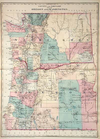 County and Township Map of Oregon and Washington