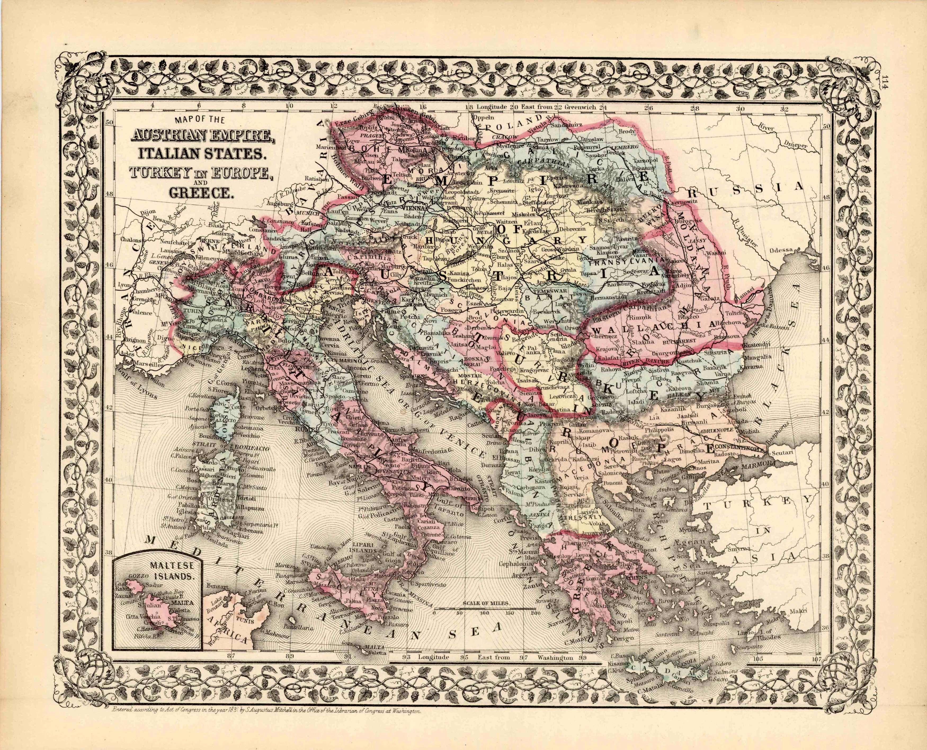 Map of the Austrian Empire