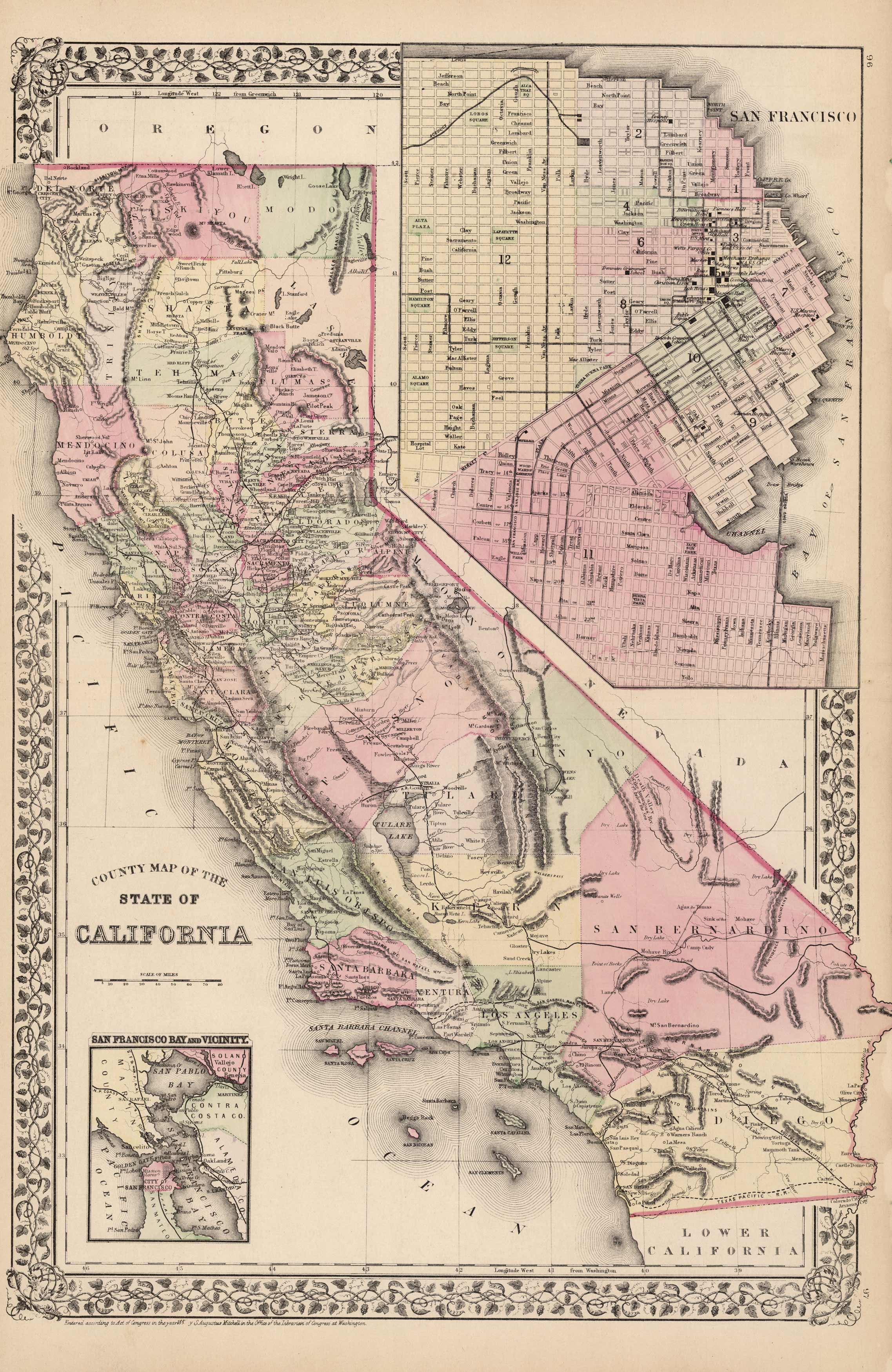 County Map of the State of California