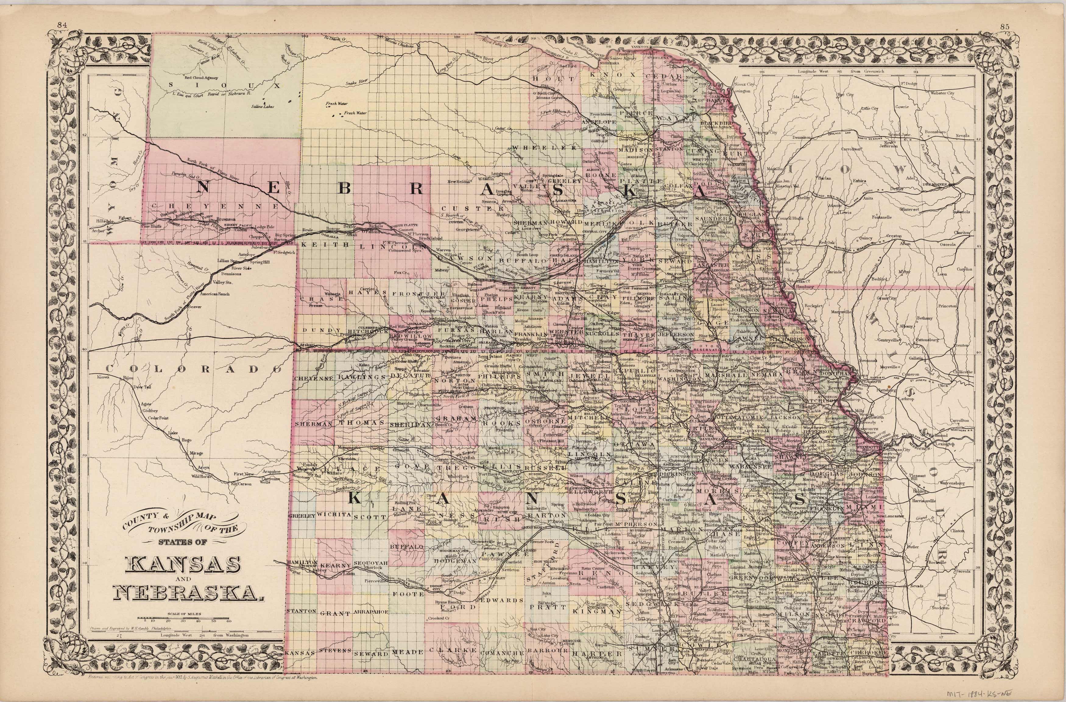 County & Township Map of the States of Kansas and Nebraska County & Township Map of the States of Kansas and Nebraska