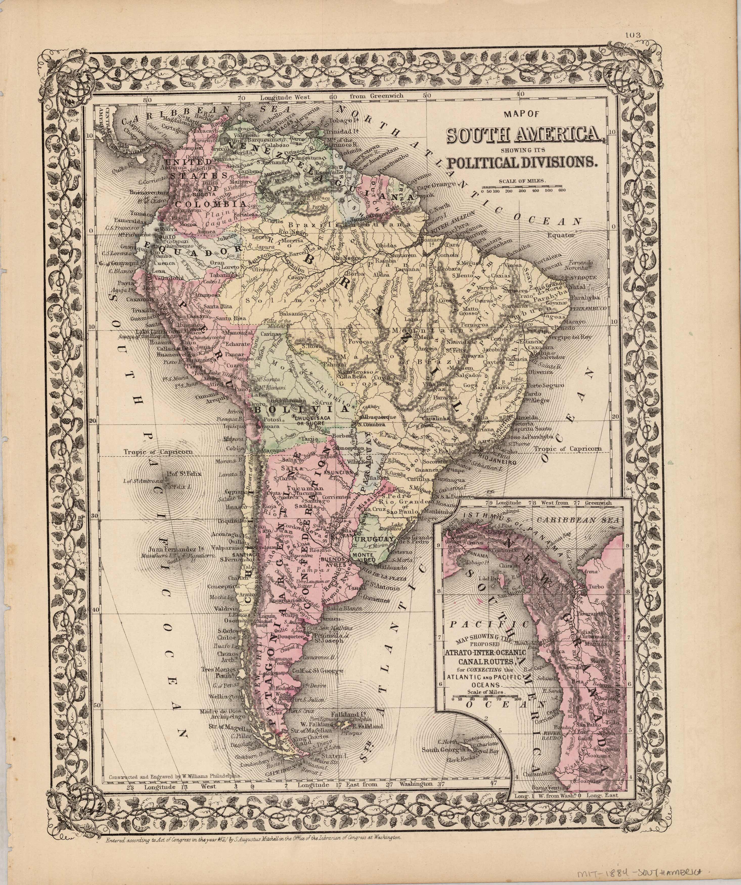 Map of South America Map of South America