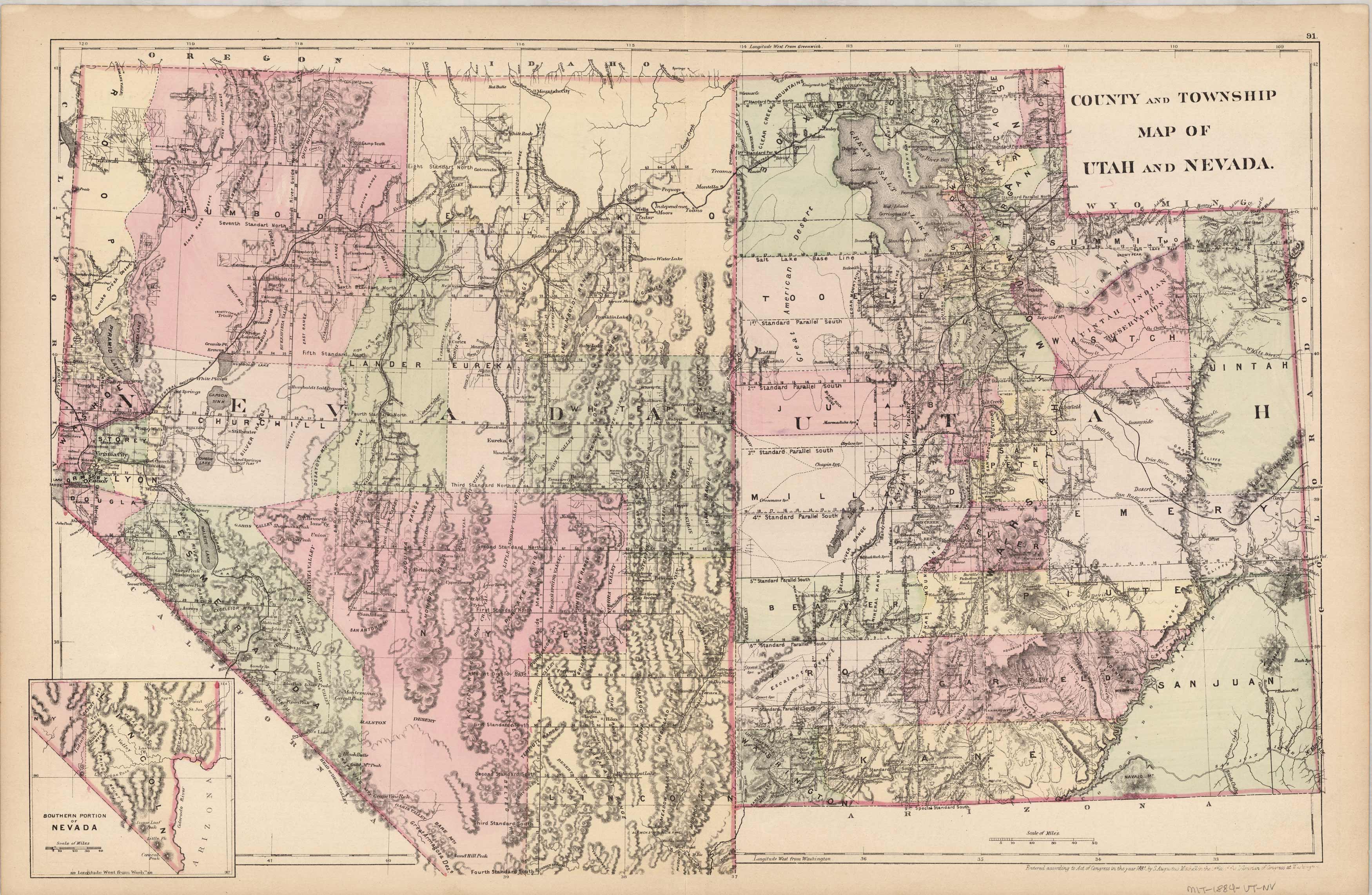 County and Township map of Utah and Nevada County and Township map of Utah and Nevada