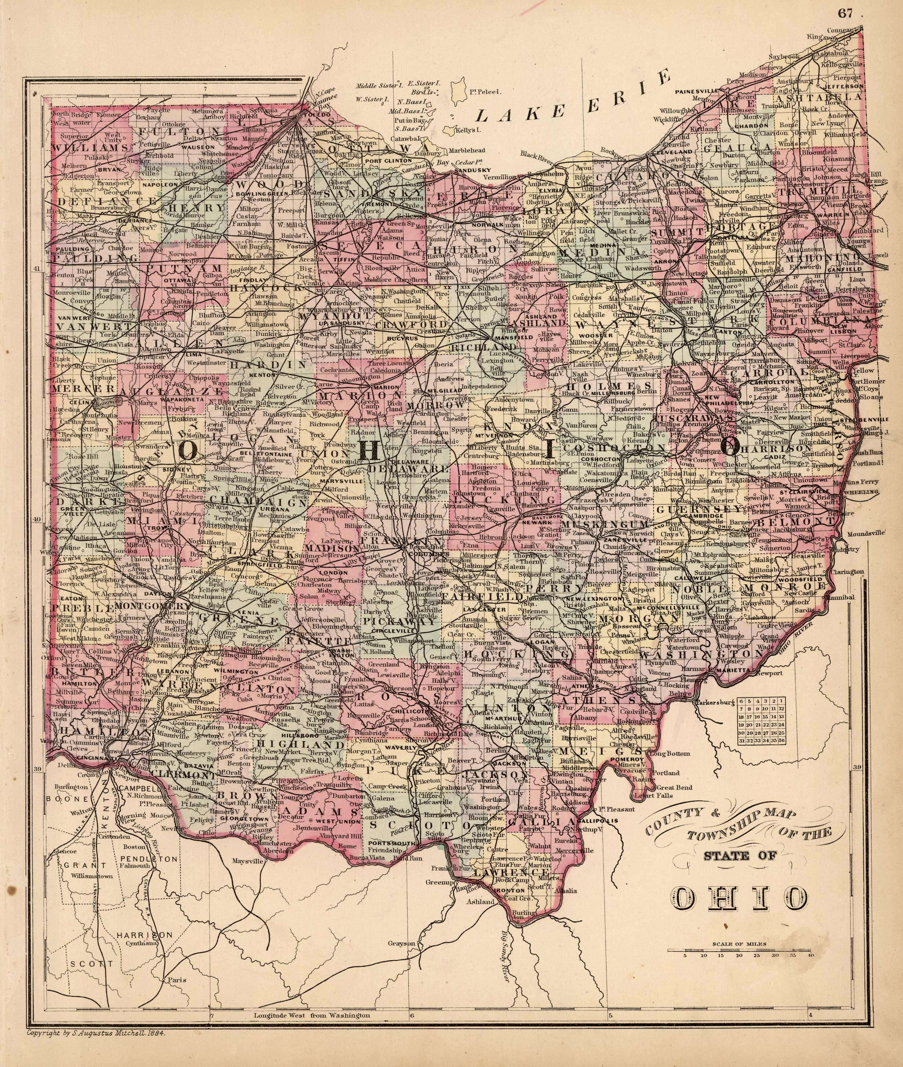 County and Township Map of the State of Ohio