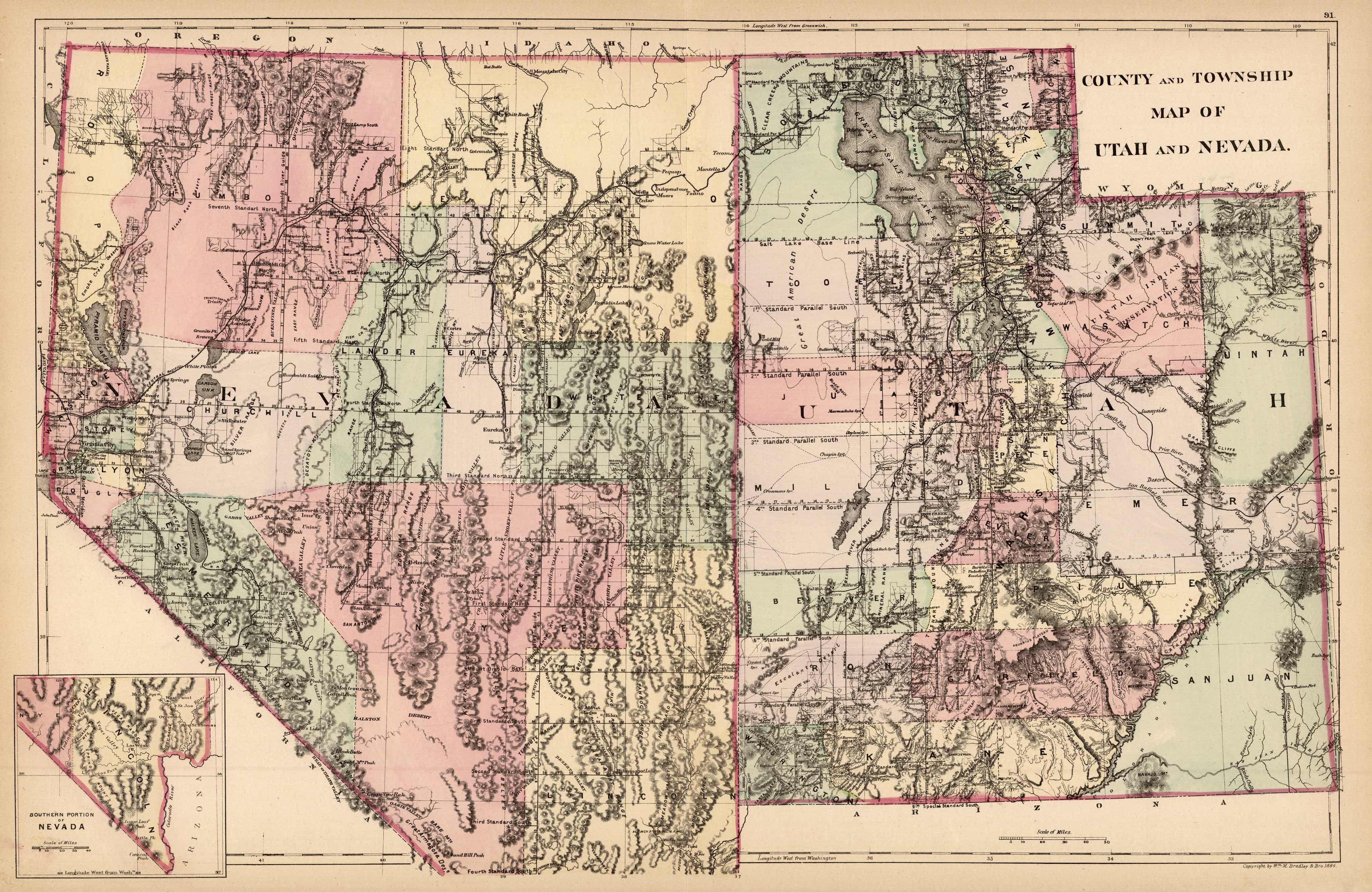 County and Township Map of Utah and Nevada County and Township Map of Utah and Nevada