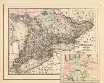 Map of Ontario in Counties (with an inset map of Manitoba