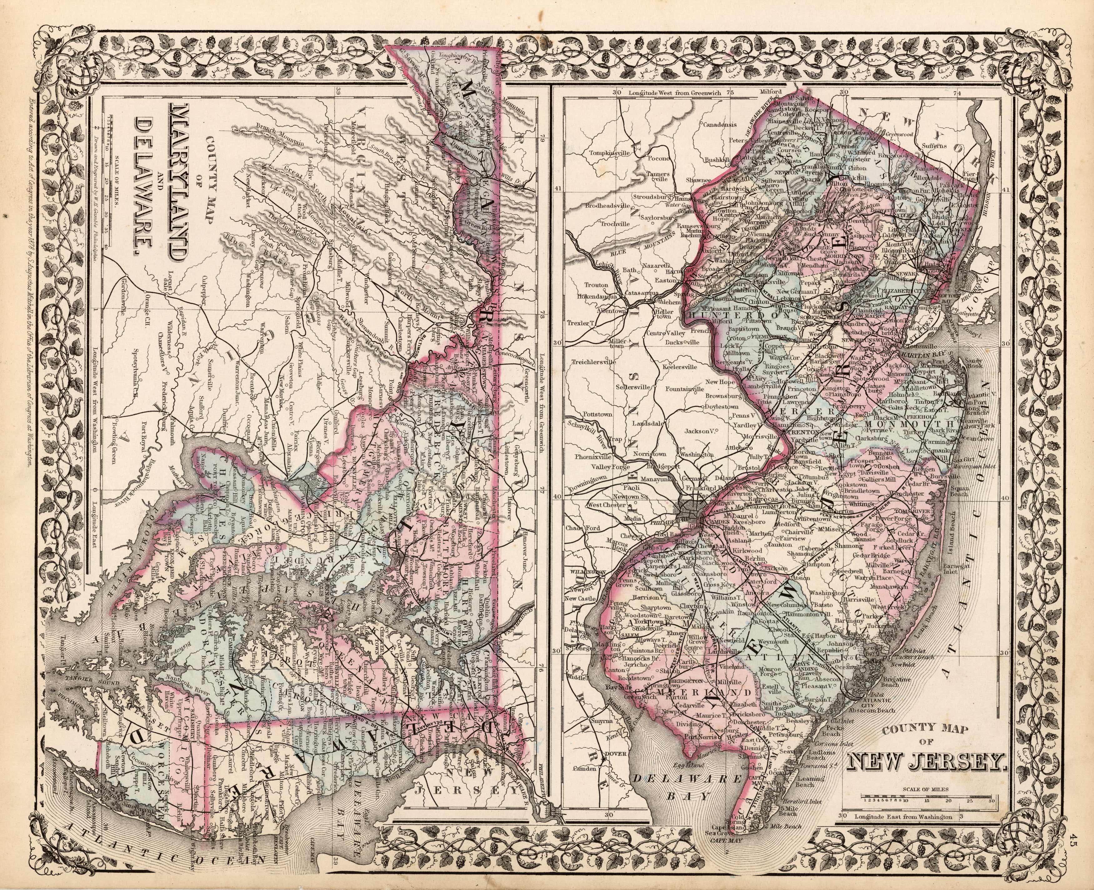 County Map of New Jersey