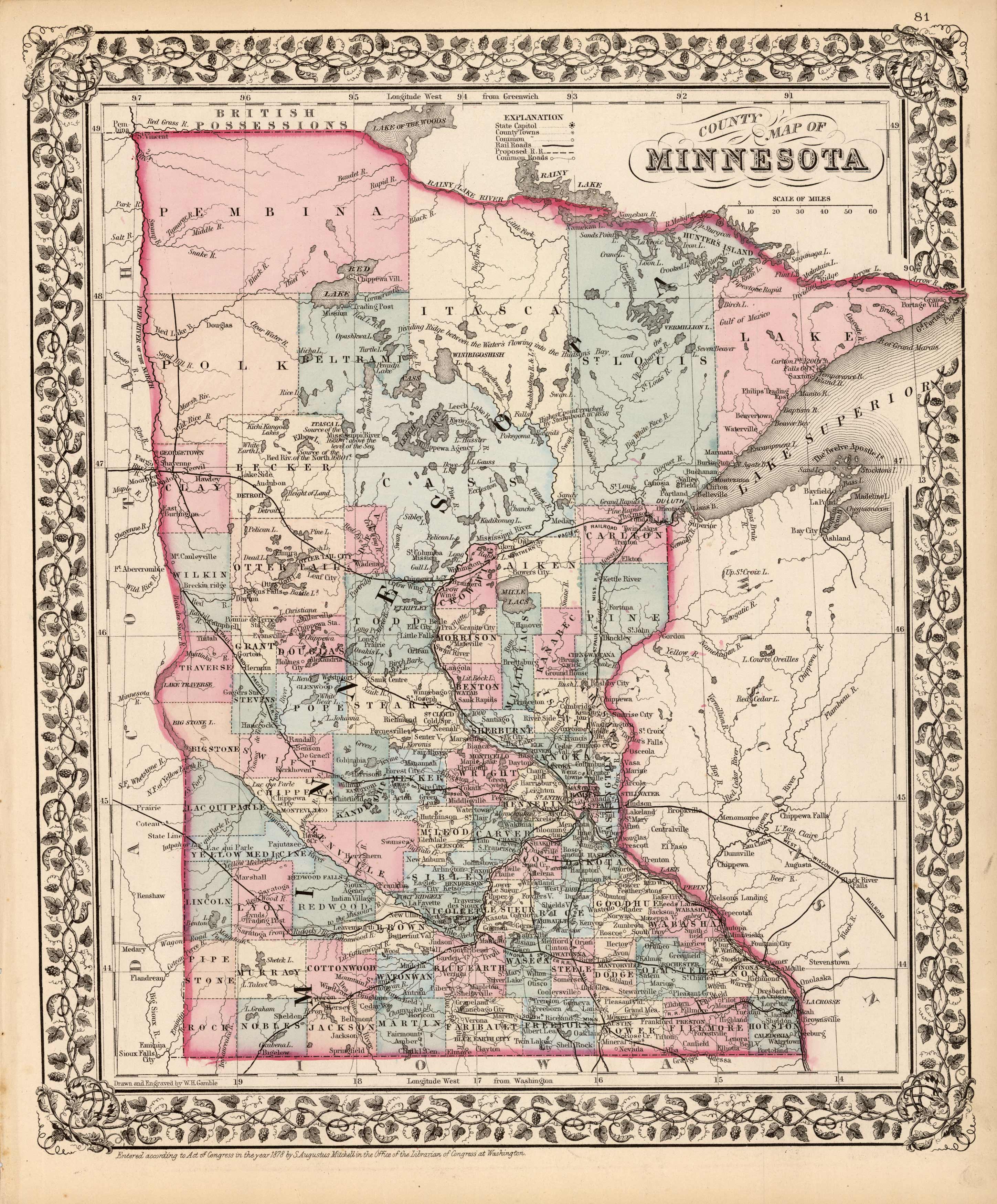 County Map of Minnesota